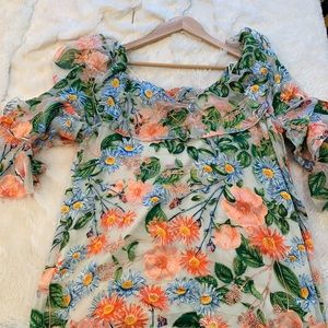 Alice and Olivia silk top floral print lined